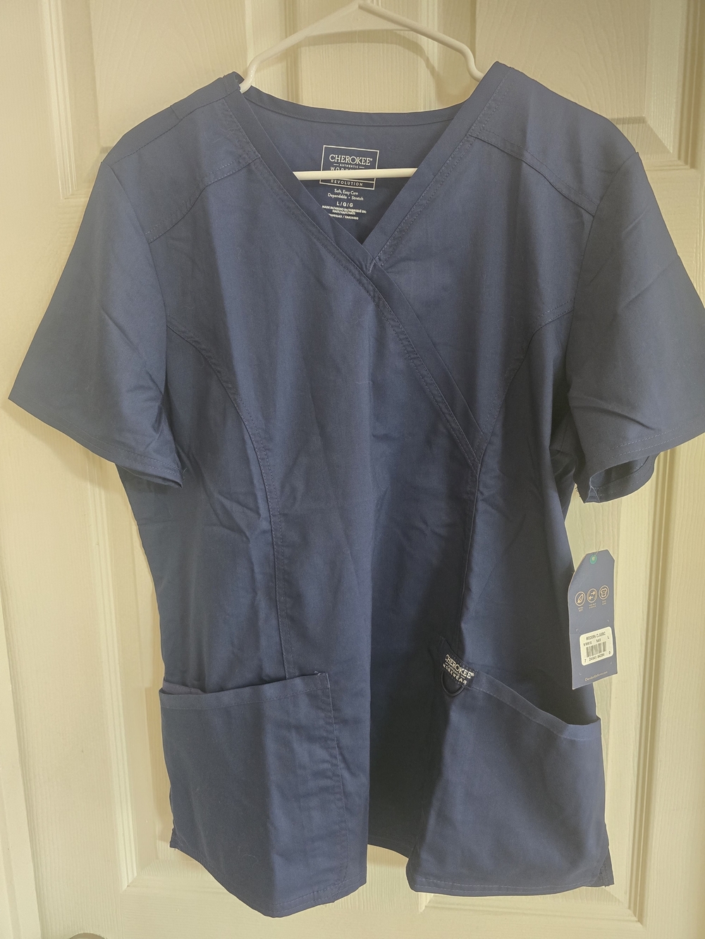 Cherokee Navy Blue V-Neck Scrub Top